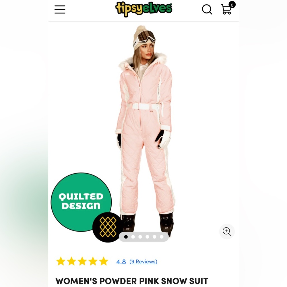 COPY - Tipsy elves women’s powder pink snow suit size medium